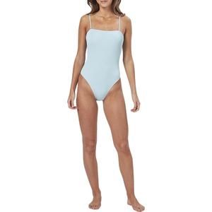 Charlie Holiday Womens Ozzie Blue Strapless Ribbed One-Piece Swimsuit NWT